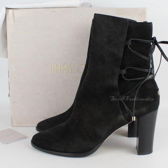 NEW JIMMY CHOO Hampton 80 Suede Ankle Boots - Picture 1 of 16